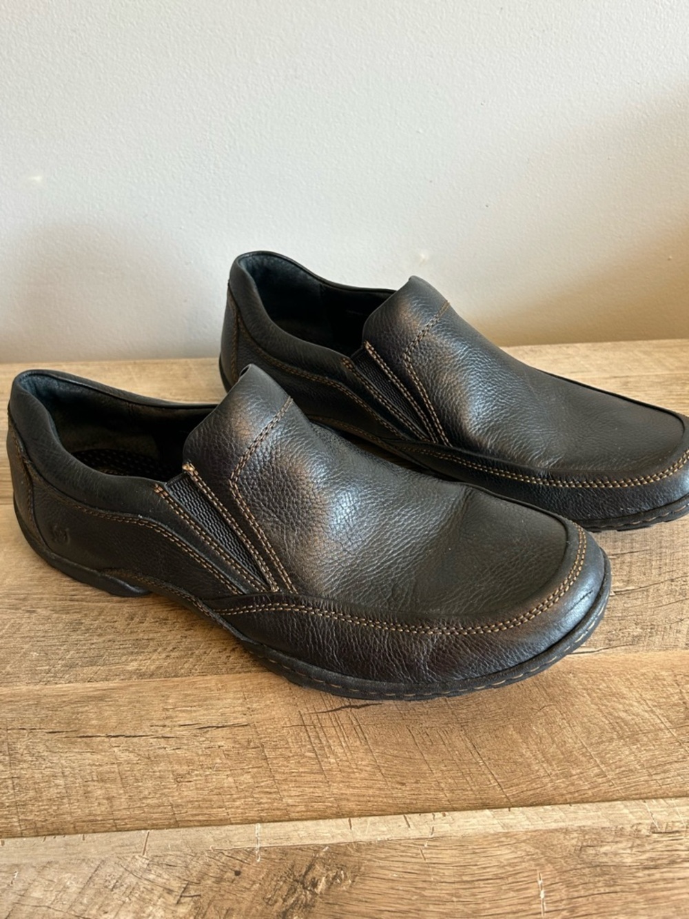 Born Loafers Black Leather Slip On Shoes Men's Size 13 Classic Workwear